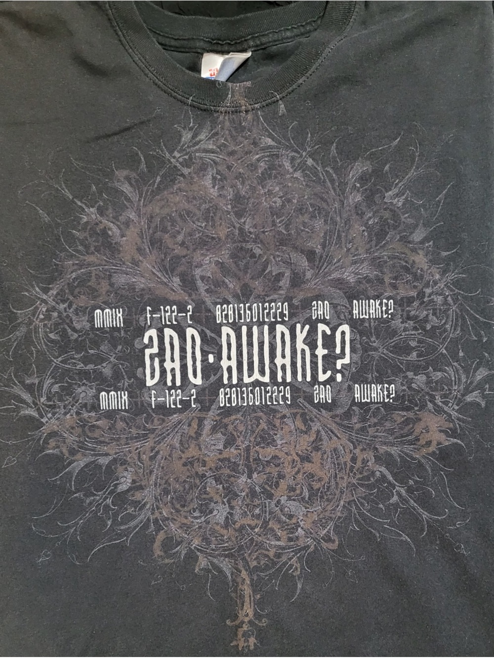 Source Unknown Black Graphic Tee with White Text